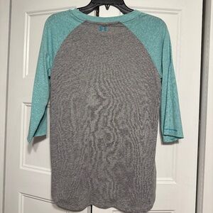 UA Womens Gray & Teal baseball tee